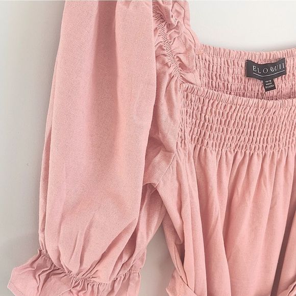 Eloquii Smocked Mini Dress - Picture 3 of 5